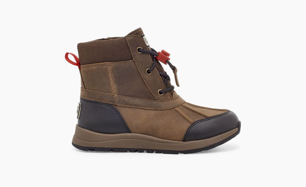 Ugg Weather Boot Big Kids - Ugg Turlock Leather Weather Brown - 510AEGUKN